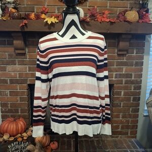Style & Co. Women's Striped Sweater - Red, White, Blue